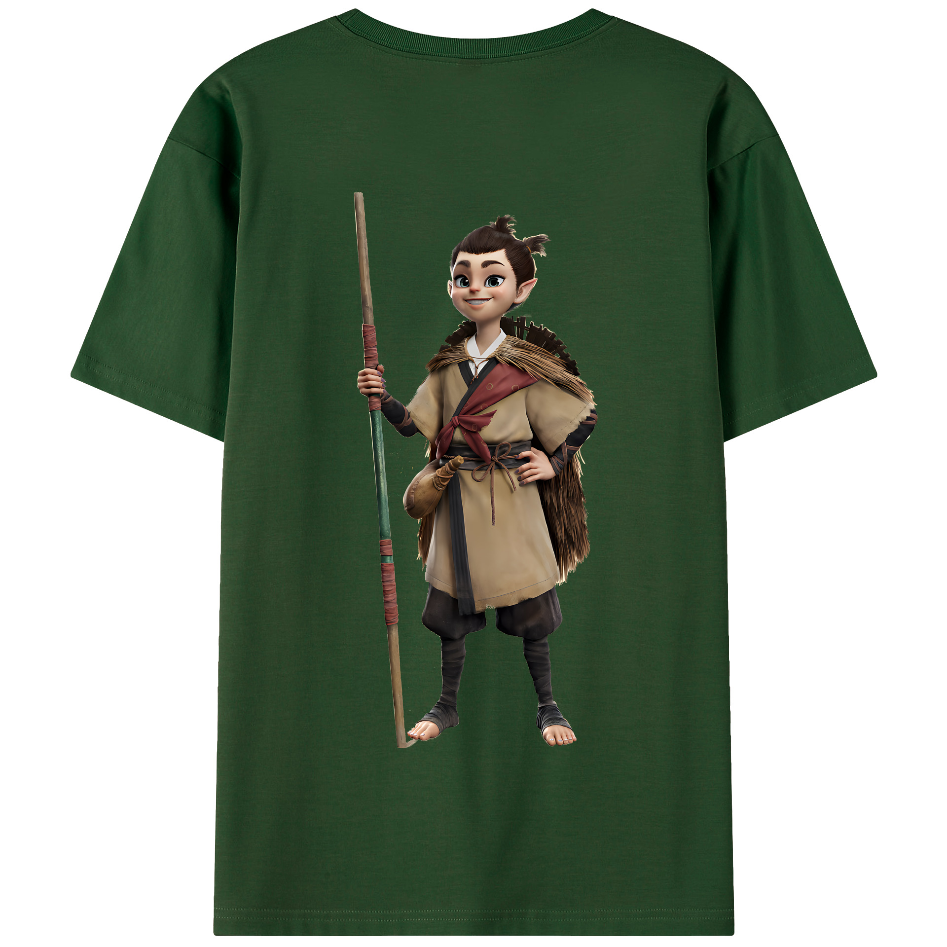 （画像用） Ne Zha 2 ナタ 魔童の大暴れ 綿100％半袖Tシャツ（背面プリント）